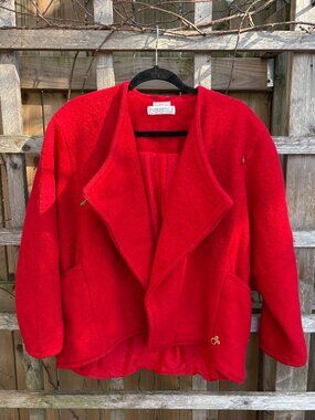 Vintage Simpson Expression Red Wool Coat